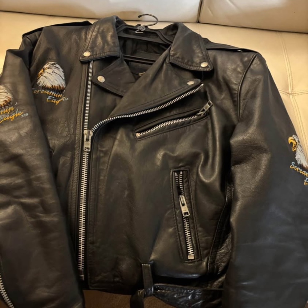 Vintage Harley Screaming eagle motorcycle Jacket